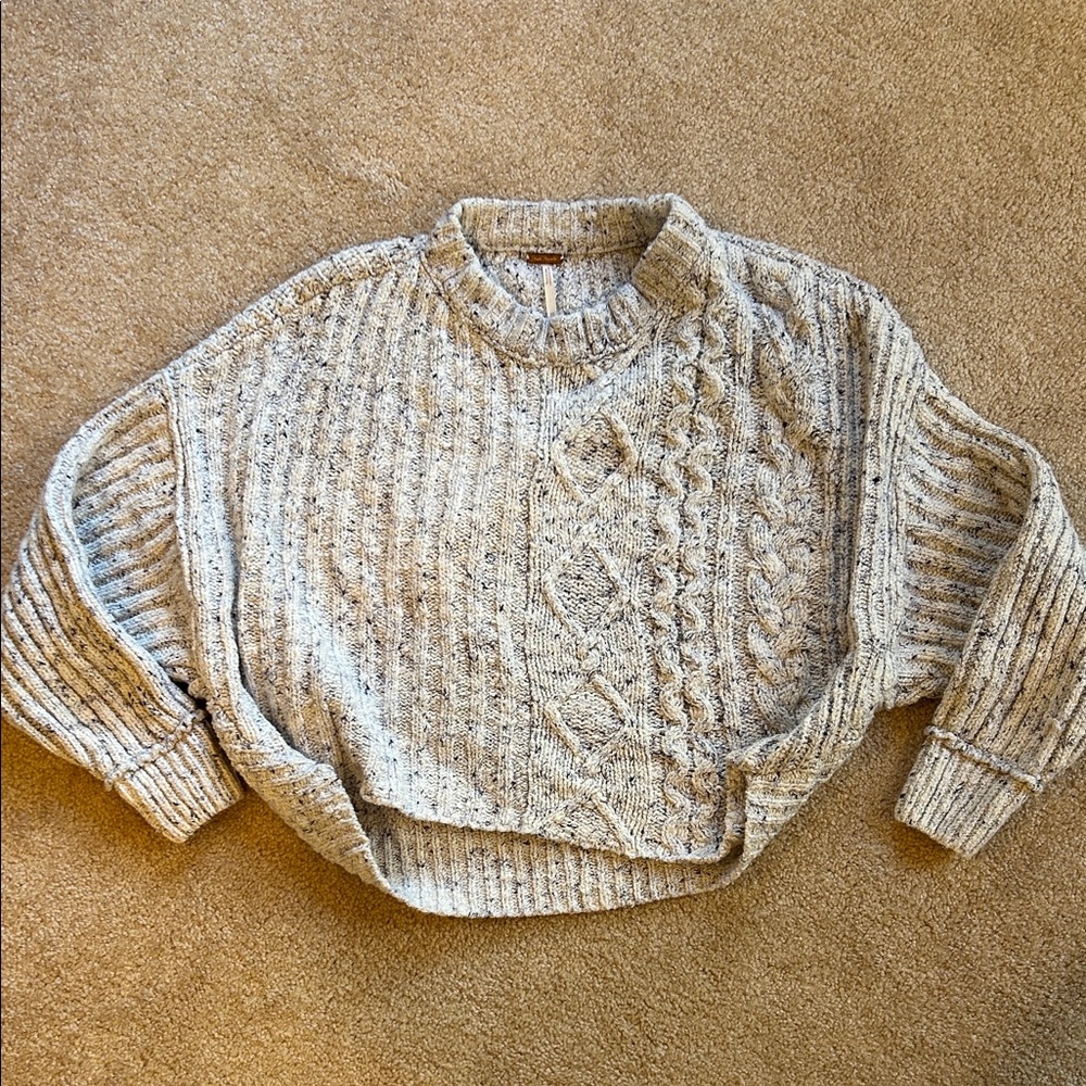 Free People Cropped Knit Sweater XS